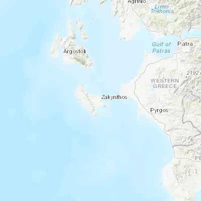 Map showing location of Zakynthos (37.780220, 20.895550)