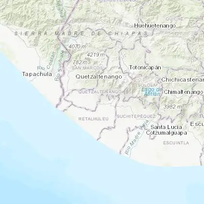 Map showing location of El Asintal (14.596260, -91.727440)