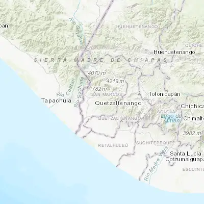 Map showing location of El Tumbador (14.863750, -91.934160)