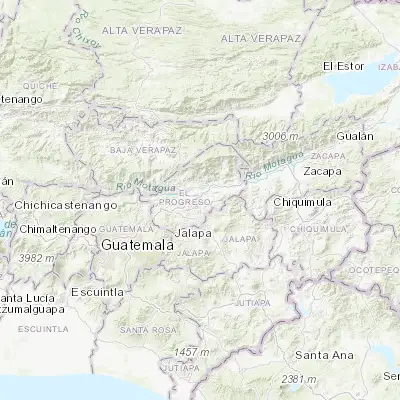 Map showing location of Guastatoya (14.854170, -90.069440)