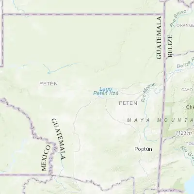 Map showing location of San Benito (16.916750, -89.918980)