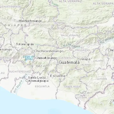 Map showing location of San Juan Sacatepéquez (14.718890, -90.644170)