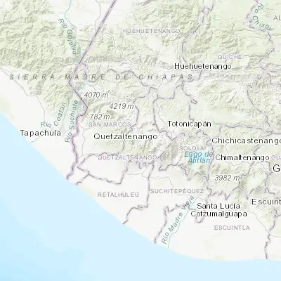 Map showing location of San Martín Sacatepéquez (14.824430, -91.641920)