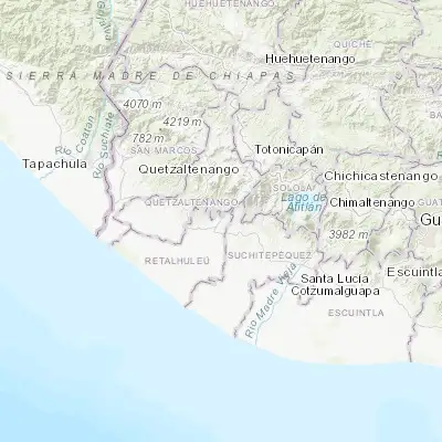 Map showing location of San Martín Zapotitlán (14.607940, -91.606130)