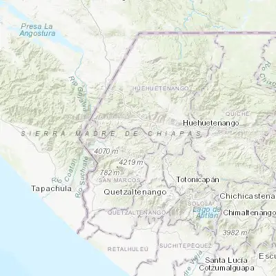 Map showing location of San Miguel Ixtahuacán (15.272470, -91.747850)