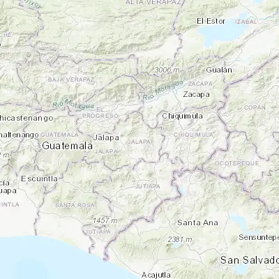 Map showing location of San Pedro Pinula (14.663490, -89.846250)