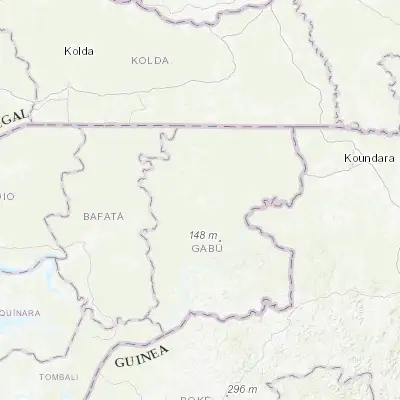 Map showing location of Gabú (12.280000, -14.222220)