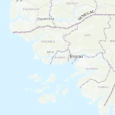 Map showing location of Quinhámel (11.886940, -15.855560)
