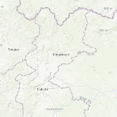 Map showing location of Dinguiraye (11.290620, -10.712100)