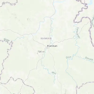 Map showing location of Kankan (10.385420, -9.305680)