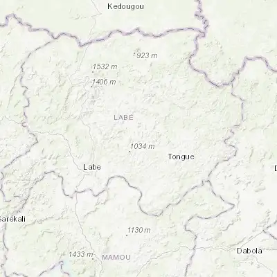 Map showing location of Koubia (11.586320, -11.894850)
