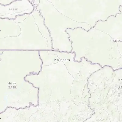 Map showing location of Koundara (12.483330, -13.300000)