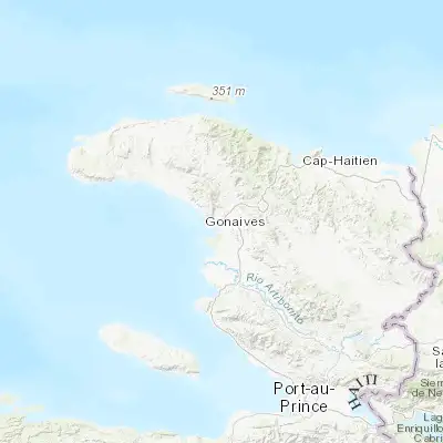 Map showing location of Gonaïves (19.447550, -72.689280)