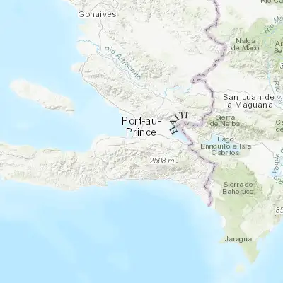 Map showing location of Pétionville (18.512500, -72.285280)