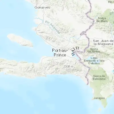Map showing location of Port-au-Prince (18.543490, -72.338810)