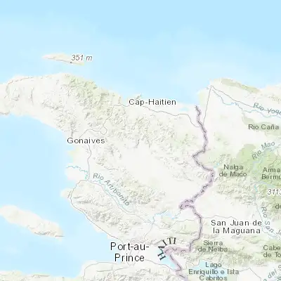 Map showing location of Saint-Raphaël (19.438770, -72.199100)