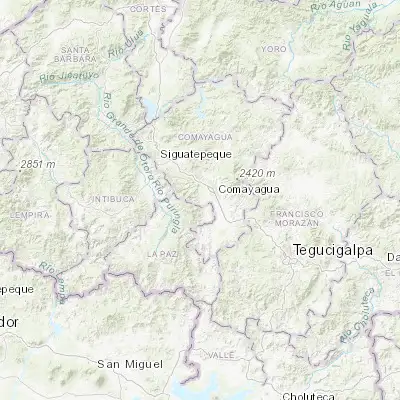 Map showing location of Ajuterique (14.383040, -87.709650)