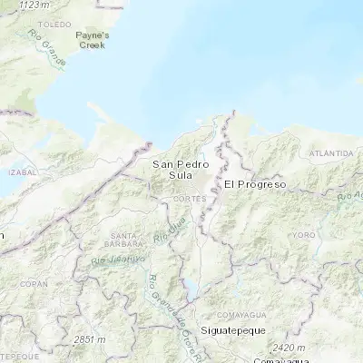 Map showing location of Armenta (15.500000, -88.050000)