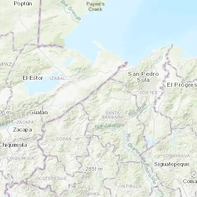 Map showing location of Azacualpa (15.343640, -88.552260)