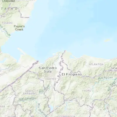 Map showing location of Baracoa (15.775810, -87.852550)