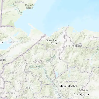 Map showing location of Cofradía (15.400000, -88.150000)