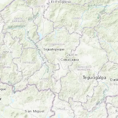 Map showing location of Comayagua (14.451390, -87.637500)