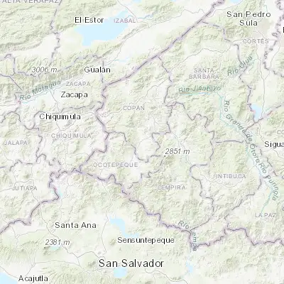 Map showing location of Cucuyagua (14.647770, -88.873850)