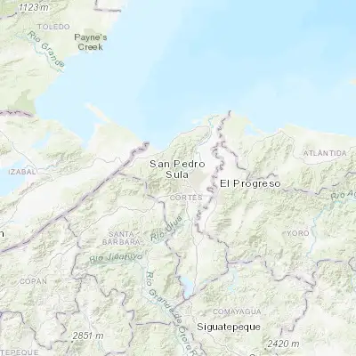 Map showing location of El Zapotal del Norte (15.516670, -88.050000)