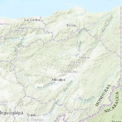 Map showing location of Gualaco (15.025210, -86.070760)