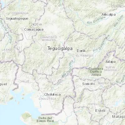Map showing location of Güinope (13.883330, -86.933330)