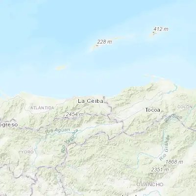 Map showing location of Jutiapa (15.766670, -86.516670)
