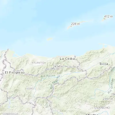 Map showing location of La Ceiba (15.759710, -86.782210)