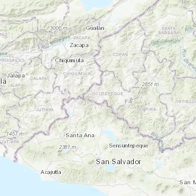 Map showing location of Nueva Ocotepeque (14.433330, -89.183330)
