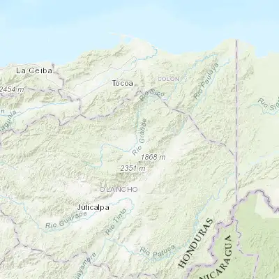 Map showing location of San Esteban (15.212310, -85.769960)