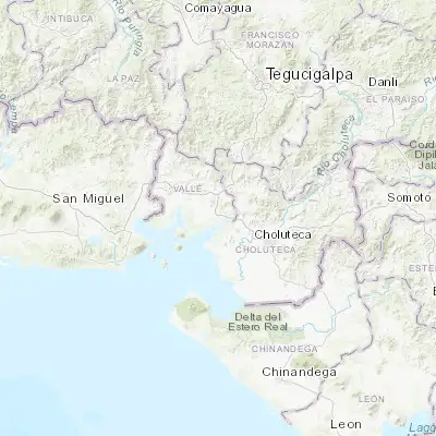Map showing location of San Lorenzo (13.424170, -87.447220)