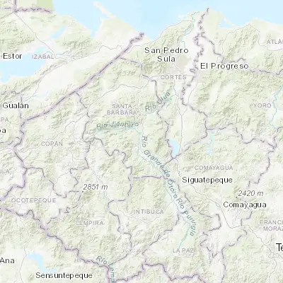 Map showing location of Santa Bárbara (14.919440, -88.236110)