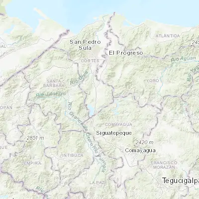 Map showing location of Santa Cruz de Yojoa (14.980860, -87.890910)
