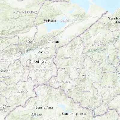 Map showing location of Santa Rita, Copan (14.867480, -89.100000)