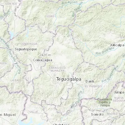 Map showing location of Talanga (14.400000, -87.083330)