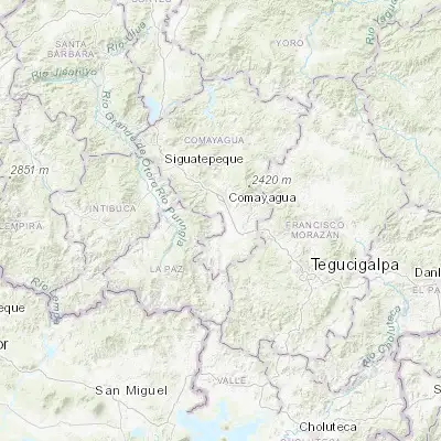 Map showing location of Yarumela (14.335780, -87.645570)