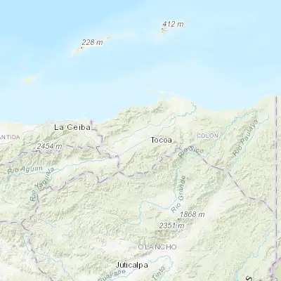 Map showing location of Zamora (15.633330, -86.066670)