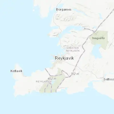 Map showing location of Reykjavík (64.135480, -21.895410)