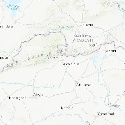 Map showing location of Achalpur (21.256650, 77.510060)