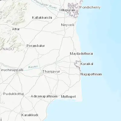 Map showing location of Aduthurai (11.015420, 79.480930)