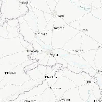 Map showing location of Agra (27.183330, 78.016670)