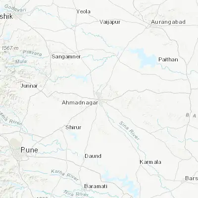 Map showing location of Ahmadnagar (19.094570, 74.738430)