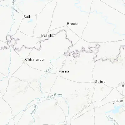 Map showing location of Ajaigarh (24.898790, 80.259210)