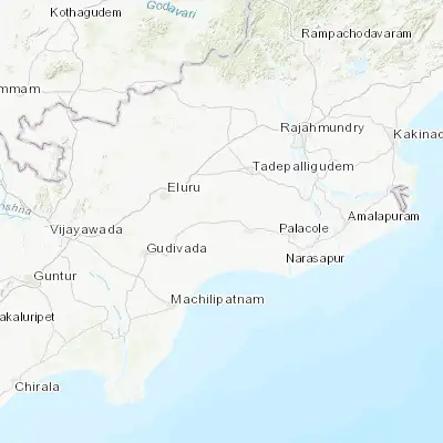 Map showing location of Akivīdu (16.582250, 81.381120)