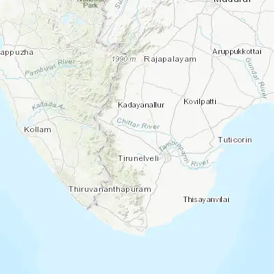 Map showing location of Ālangulam (8.864040, 77.499370)