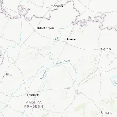 Map showing location of Amānganj (24.426640, 80.035790)